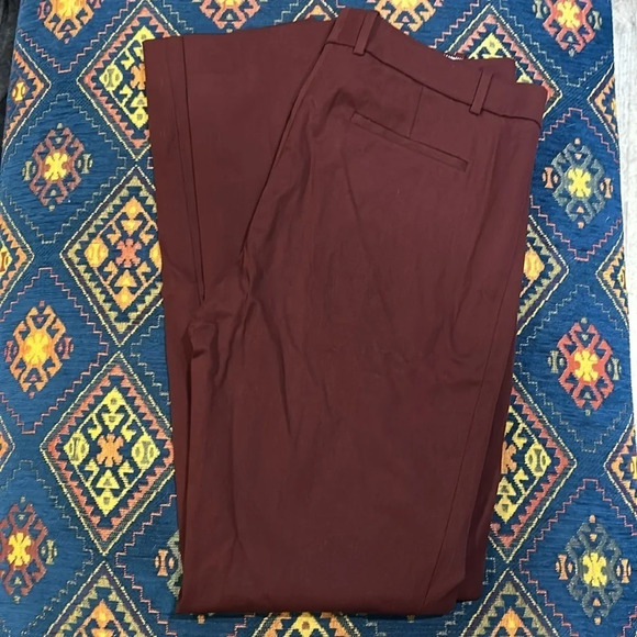 J. Crew Women’s Maddie Two Way Stretch Cotton Ankle Pants Maroon Size 8T NWT - Picture 4 of 7